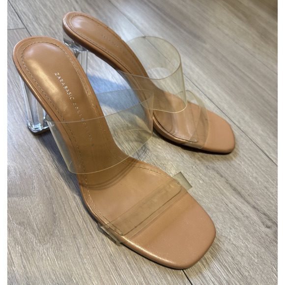Zara Basic Collection Clear Transparent Heel Pump Shoes Women's Sz 9 EUR 40 - Picture 1 of 16